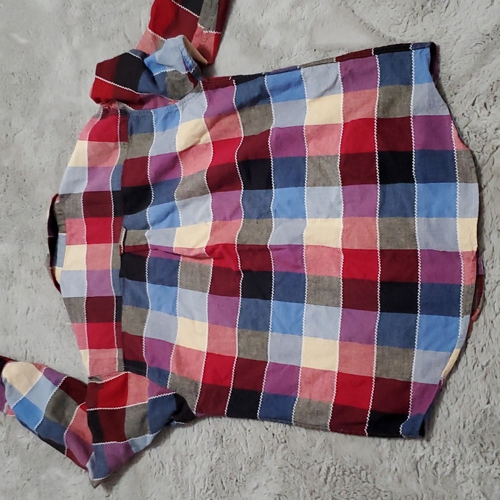 Dress Barn Patchwork Design Cotton Buttondown Lon… - image 5